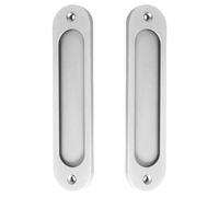 2Pcs Wooden Door Push Pull Handles Flat Round Cabinet Embedded Handle Zincs Alloy Door Hardware for Sliding Doors Bathroom Glass Door Handle