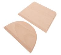 2pcs Wooden Dough Scraper Semicircle and Trapezoid Styles Kitchen Baking Utensils with Thickened Design for Home