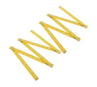 2pcs Wooden Folding Meter Stick with Double Sided Scale | Yellow Wood Construction, Five Section Foldable Design, Laser Marked Calibrations, for Students, Tilers, Layouts