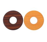 2Pcs Wooden Food Bag Sealing Clips Walnut Beech Round | Tight grip for snack and bread bags, reusable safe closure, small size for kitchen storage, one beech one walnut clip