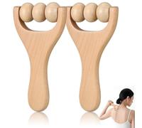 2pcs Wooden Foot Massager Roller Ball for Neck and Shoulder Relief | Compact round Design, Lightweight Portable Use at Home or Hotel, Safe Grip, No Burrs, for Colleagues and Friends