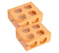 2pcs Wooden Friction Slider 6 Holes for Inclined Plane Experiments | Lightweight Khaki Wood Build, Easy to Store and Transport, for Student Motion Demonstrations