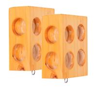 2pcs Wooden Friction Slider Block 6 Hole Wood for Students | Motion Demonstrations and Home Experiments, Khaki Finish, Easy to Transport and Store, Inclined Planes