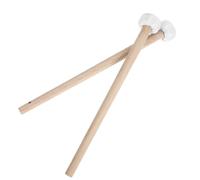 2pcs Wooden Gong Mallet for Drums, Soft Strike Wood Handle Percussion | Cotton Linen Felt Head, Fine Polished Smooth Surface, Set for Live Performances and Daily Playing