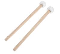 2pcs Wooden Gong Mallet Pair for Small Gongs and Cymbals, Percussion | Wood Handle with Cotton Linen Felt Head, Soft Attack and Smooth Finish, for Studio Recording Daily Playing