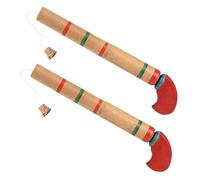 2PCS Wooden Gun Toy with Pump Handle Wooden Stopper Toy Children's Outdoor Game Toy Small Gift