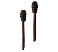 2pcs Wooden Honey Dipper Black Walnut Coffee Finish