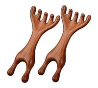 2Pcs Wooden Massage Comb, 5-Claw Gua Sha Scalp Massager & Foot Relaxation Tool, Natural Meridian Therapys Comb for Head/Neck/Back