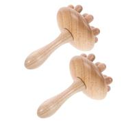 2pcs Wooden Massage Comb Scalp Massager for Hair, Beige Manual Tool