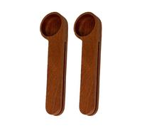 2PCS Wooden Measuring Scoops Set with Bag Sealer Clip Design for Portion Control in Various Coffee Preparation Occasion Wooden Coffee Scoops