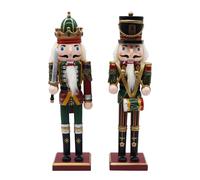 2Pcs Wooden Nutcracker Soldier 30cm Christmas Ornaments Large Figures Puppet Toy Festive Traditional Xmas Decoration