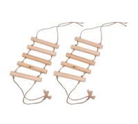 2pcs Wooden Parrot Stair Swing for Birds, Easy to Hang Activity Ladder | Rope Details, Home Pet Supplies Use, Safe Play Support, Balance Training