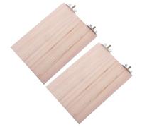 2pcs Wooden Parrot Stand Platform for Cage, Rectangular 13x9 CM Perch | Rounded Edges, Flat Surface, Easy Installation, for Play and Observation, Medium and Large Parrots