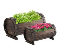 2PCs Wooden Planter Box Flower Plant Pot Flower Beds Plant Box