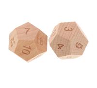 2pcs Wooden Polyhedral Dice Sided Math Counters for Cognitive Development and Interactive Learning for Preschoolers and Party Favors