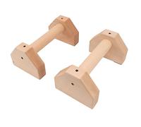 2pcs Wooden Push Up Handles, Anti - Slip Beech Wood Push Up Bars with Silicone Pads, Joint - Friendly Handstand Parallettes for Calisthenics, Gymnastics & Home Workout (25cm / 9.8in)