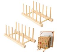 2pcs Wooden Puzzle Display Stand, Puzzle Display Stand Puzzle Holder Rack Wooden Puzzle Rack Puzzle Storage Rack Puzzle Rack Organizer for Kids Adults Puzzle Storage