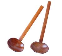 2pcs Wooden Ramen Spoon Long Handle Ladle for Soup and Porridge | Traditional Asian Style, Natural Finish and Easy Drying, for Restaurant Service and Camp Cooking