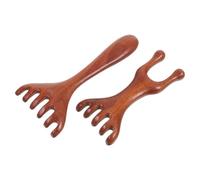 2pcs Wooden Scalp Massager Handmade Massage Comb for Face and Head | Solid Wood, Wide Teeth, 5 and 6 Tooth Options, Daily Care, On-the-go Spa Massage, Wooden Birth Comb