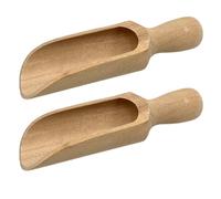 2Pcs Wooden Scoop - 5.51x1.57 Inch Natural Wood Reusable Large Spoon for Kitchen, Tea, Coffee, Sugar, Spice, Beans