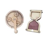 2pcs Wooden Sensory Busy Board Accessories Hand Crank Gear and Hourglass for Fine Motor Skills Development