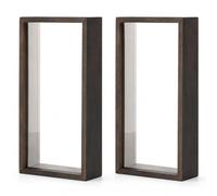 2Pcs Wooden Shadow Box Frame 26x13x6cm, Floating Display Case Box Frames | Rustic Wooden Shadow Box, Double-Sided Clear Display, Floating 3D Effect, Dust & UV Resistant, for Dried Flowers, Medals