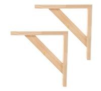 2pcs Wooden Shelf Bracket 25cm Solid Wood Triangle L Shape