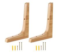 2pcs Wooden Shelf Brackets Pine Wall Mounted Triangular for Storage | Heavy Duty Support, Easy Wall Installation, Natural Decor Look, for Corner Braces and Kitchen Storage