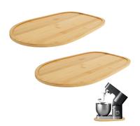 2Pcs Wooden Sliding Mat for Kitchen aid 4.5/5Qt Stand Mixer Bamboo Mixer Slider Kitchen Attachment Sliding Mat Wood Mixer Mover Mat Slide Pad Mixer and Mixer Appliance Moving Tray