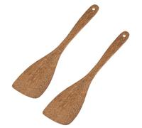 2Pcs Wooden Spatula, Wood Spatulas for Cooking 12.8in Long Handle Flat Spatula, Wood Turners Flipper for Non-Stick Cookware Kitchen Wooden Cooking Utensils Set Tools