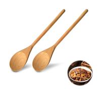 2Pcs Wooden Spoons for Cooking, Long Handle Wooden Spoons, Natural Wood Long Handle Round Spoons, Wooden Cooking Spoon, for SoupCooking Mixing Stirrer Kitchen Tools Utensils