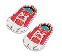 2Pcs Wooden Threading Shoes Training Board, Learn to Tie Laces, Wooden Learn to Tie Your Own Shoes Threading Lacing Shoes Training Early Learning Kits | Threading Lacing Shoes Training Board Early Lea