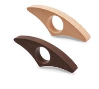 2Pcs Wooden Thumb Book Page Holder, Handmade Natural Walnut Bookmark Reading Accessories, Comfortable Book Opener and Thumb Holder for Reading