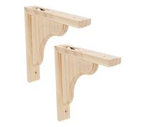 2pcs Wooden Triangle Shelf Bracket, Heavy Duty Wall Mounted Support | Beige Modern Minimalist Corner Brace, Space Saving for Home Organization and Bathrooms