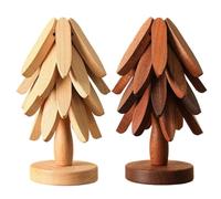 2pcs Wooden Trivet For Hot Dishes, Tree Shape Trivet Set Foldable Heat Resistant Pads Non-Slip Insulation Coaster Pot Holder For Hot Pots And Pans, 10x10x22cm