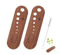 2Pcs Wooden Vegetable Leaf Separator, Pottery Herb Stripper Tool Supplies, Fun Kitchen Gadgets, Exquisite Herb Stripper Bowl Gifts Accessories for The Kitchen Suitable for Home Use & Chefs Herbalist