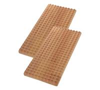 2pcs Wooden Yoga Foot Massage Board Pair for Deep Pressure Relief | Pyramid-shaped Points, Raised Toe Plate Pattern, Smooth Finish, for Standing Desk Breaks and Athletes