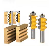 2pcs Woodworking Milling Cutters Profile Cutter Column Micro-grain Carbide Hardened Steel Body with -kickback Design Heat-resistant Coating Long-lasting Router Bits