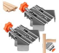 2Pcs Woodworking Right Angle Clamp, 90 Degree Corner Clamps Stainless Steel Precision Open and Close Type Right Angle Splicing Clamp Locator for DIY Woodworking Welding(Open)