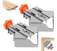 2Pcs Woodworking Right Angle Clamp 90 Degree Corner Clamps Stainless Steel Precision Open and Close Type Right Angle Splicing Clamp Locator for DIY Woodworking Welding(Closed)