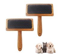 2Pcs Wool Carders Hand Carders, Wool Carding Brushes, Needle Felting Tools Brush, Carpet Needle Felting, Bamboo and Wood Air Cushion Pin Comb for Cats, Dogs, Pet Grooming(COLOR:L 5.91 x 4.09inch)