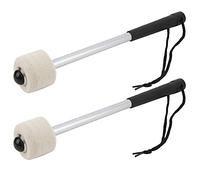 2Pcs Wool Felt Head Drumsticks, Strong Flexibility, Non Slip Design, Aluminum Alloy Handle, Portable Instrument Accessories, Enhanced Bass Notes, Full Sound Volume