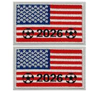 2PCS World Cup Soccer Patches 2026 America Flag Soccer Patch Embroidered Football Applique for Jersey Backpack Jacket Team Gear Souvenir World Cup America Flag Patch 2026 Set for Fans (Multicolor-1)