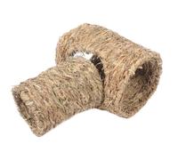 2pcs Woven Hamster Tunnel Straw Hideout for Small Pets Summer | Reusable Tunnel Shape, Reduces Cage Chewing Damage, Suits Parrots and Hamsters, Woven Straw Build