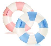 2PCS XL Fruit Pool Floats for Adult 47" Striped Swim Ring Pool Floaties Inflatable Swimming Pool Raft Party Water Summer Beach Lounger Float Party Supplies (120#Multi Stripe,2)