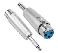 2PCS XLR Female to 3.5mm Jack Adapter 6.35mm 1/4 Inch Gender Changer to 3 Pin Mono Female Plug XLR to TRS Male Jack Audio Stereo Microphone Connector Converter for Studio Speakers Monitors Mixers