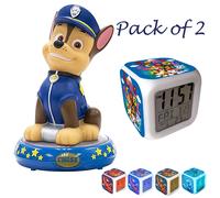 2PCS Xmas Gift Licensed 3D Bedside Lamp & Digital Alarm Clock Kids Room Decor