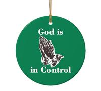 2Pcs Xmas Ornaments God Is In Control Praying Hands Of Decoration