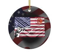 2Pcs Xmas Pendant Skeet Shooting Usa Flag Trap Hanging