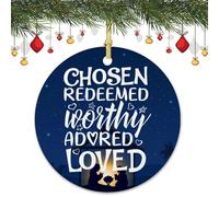 2Pcs Xmas Tree Decoration Chosen Redeemed Worthy Adored Loved Decorations